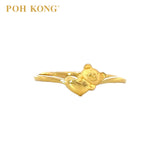 POH KONG 916/22K Yellow Gold Bear With Love Ring