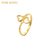 POH KONG 916/22K Yellow Gold Twin Heart Ring