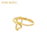 POH KONG 916/22K Yellow Gold Twin Heart Ring