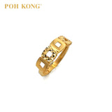 POH KONG 916/22K Yellow Gold Exquisite Square Ring