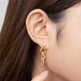 Auspicious Golden Snake Coil Wealth Earrings