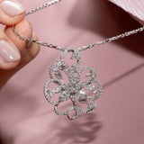 POH KONG 750/18K WHITE GOLD FLORA DIAMOND PENDANT