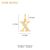 POH KONG 835/20K Yellow Gold Diamond Pendant Alphabet X